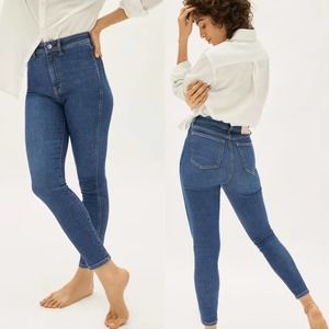 Everlane Women’s The Way High Clean Front High-Rise Skinny Blue Jean Size 28